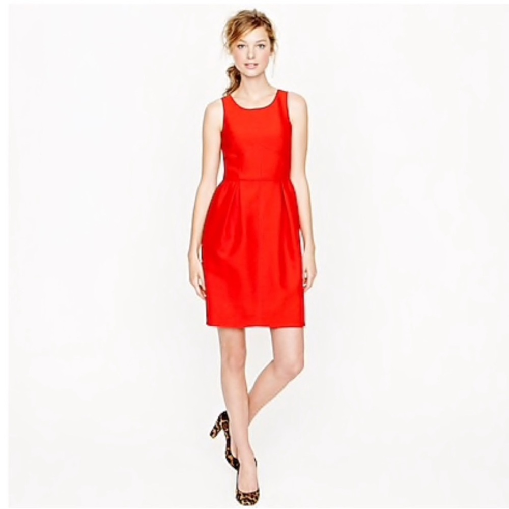 J. Crew Vibrant Red Allie Dress - Wool & Silk blend